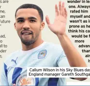  ??  ?? Callum Wilson in his Sky Blues days and England manager Gareth Southgate, top