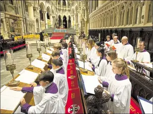  ?? ?? Canterbury Cathedral’s boys’ and girls’ choirs will be on an equal footing