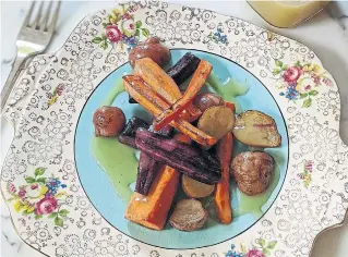  ?? SIGNE LANGFORD ?? Use verjus in the place of lemon juice or vinegar. Here it’s used on roasted carrots and potatoes.