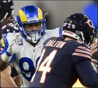  ?? Kyusung Gong The Associated Press ?? As Rams defensive end Aaron Donald is closing on the franchise’s career sacks record this week, the three-time NFL Defensive Player of the Year says the only difference in his game with age is the recovery time necessary for minor injuries.