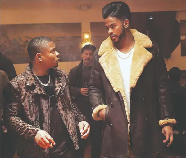  ?? PHOTO BY QUANTRELL D. COLBERT/ CTMG ?? Jason Mitchell, left, and Trevor Jackson in a scene from “SuperFly.”