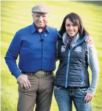  ??  ?? Horse trainer Joanna Lowes and legendary horseman Monty Roberts in Germany.