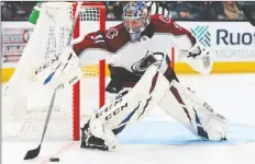  ?? — USA TODAY SPORTS ?? Heading into Wednesday night's games, Colorado Avalanche goalie Philipp Grubauer had 29 wins, second most in the NHL, and a .921 goals-against average, ninth best.