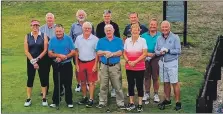  ??  ?? A total of 11 past captains of Shiskine Golf Club took part in a friendly game, with Willie Kelso taking the top spot.