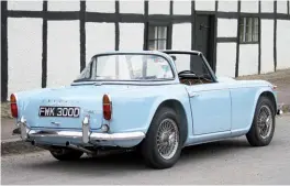  ??  ?? Triumph were so proud of the TR4A’s IRS they put a badge on the back.