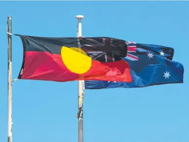  ?? ?? The Aboriginal and Australian flags flying side by side.