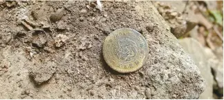  ?? Courtesy of Michael Phares ?? One fon coin (1892) found at Namyangju in 2019