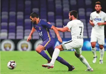  ?? Courtesy: AGL ?? Action from the match between Al Ain and Al Nasr during the Arabian Gulf League. Al Nasr meet Sharjah today while Al Ain take on Al Dhafra tomorrow.