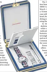  ??  ?? Priced at 175,000 baht, the ‘Commander’s Watch’ offers interchang­eable bracelet and strap.