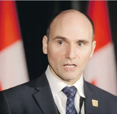  ?? LYLE ASPINALL/POSTMEDIA NETWORK ?? After a blistering critique from the federal ombudsman for victims of crime, Jean-Yves Duclos, Minister of Families, Children and Social Developmen­t, said his department has made changes to the program.