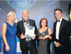  ??  ?? Bridgend Tourism Business of the Year. From left: Sian Lloyd; Corum Champion and Helen Champion, Porthcawl Bike Hire and Ben Delve, Berry Smith Lawyers