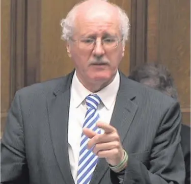  ??  ?? An emotional Jim Shannon speaking in the House of Commons yesterday