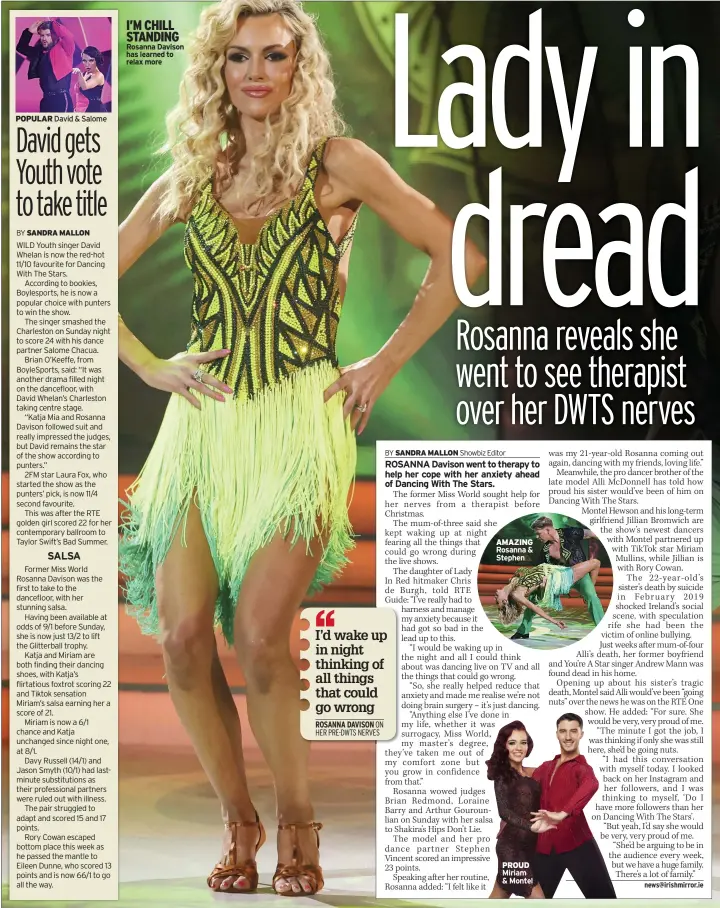  ?? ?? I’M CHILL STANDING Rosanna Davison has learned to relax more