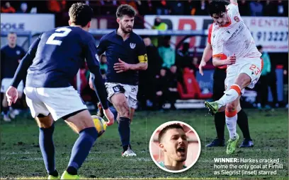  ?? ?? WINNER: Harkes cracked home the only goal at Firhill as Siegrist (inset) starred