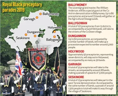  ??  ?? BALLYMONEY
BALLYGOWAN
DUNGANNON
HOLYWOOD
GARVAGH
SESKINORE