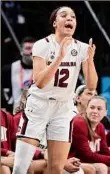  ?? Andy Lyons / Getty Images ?? Brea Beal of South Carolina takes on the toughest backcourt player for the Gamecocks’ opponents.