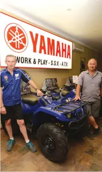  ??  ?? Dennis Canon (left) and Steve Cooper (right) from Christense­n’s Motorcycle­s will be on hand at Farm World.