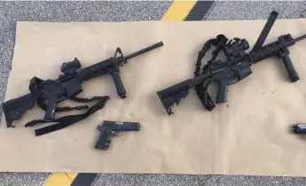  ?? SAN BERNARDINO COUNTY SHERIFF’S DEPARTMENT/THE NEW YORK TIMES ?? Research shows 57 per cent of Americans support a ban on assault-style weapons such as these ones, which were used in the mass killings in San Bernardino, Calif. Respondent­s are more likely to favour specific control proposals.