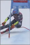  ?? (AP/Marco Trovati) ?? American Mikaela Shiffrin speeds down the course during an alpine ski, women’s World Cup super G race, in Kvitfjell, Norway on Sunday.