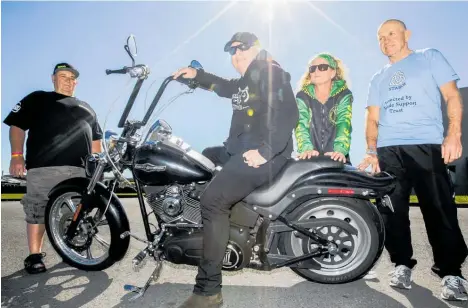  ?? Photo / Paul Taylor. ?? Stop the Stigma Ride organiser, Stephen Lay (left), Chris Matthews, Hawke’s Bay Aotearoa Riders Against Teenage Suicide (RATS) chairwoman, Frith Palmer, and STAROS co-founder, Warren Brown are coming together to raise funds and awareness about suicide.