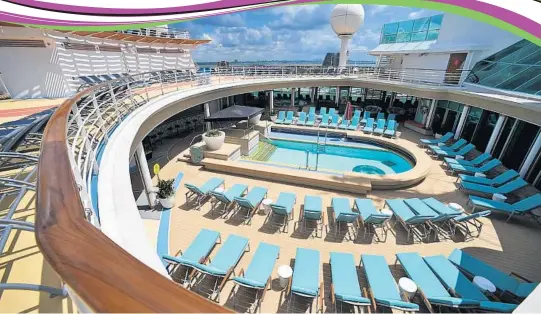  ?? PHOTOS BY JIM RASSOL/STAFF PHOTOGRAPH­ER ?? Mariner of the Seas will focus on short getaways, witih four-night weekday and three-night weekend cruises from Miami. Improvemen­ts to the vessel include the pool areas.