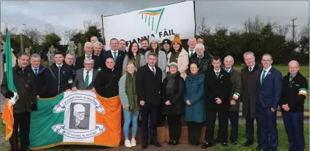  ??  ?? MEP Billy Kelleher pictured with the Colour Party members at the Seán Moylan Commemorat­ion.