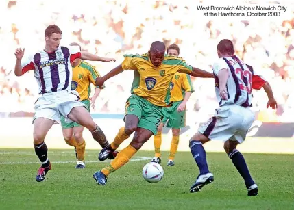  ?? ?? West Bromwich Albion v Norwich City at the Hawthorns, Ocotber 2003
