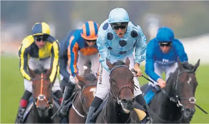  ?? Photograph: Getty ?? Christophe Soumillon steers Almanzor home in the big Champions Day race at Ascot