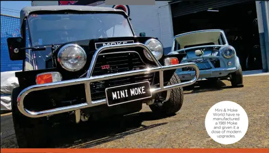  ??  ?? Mini & Moke World have re manufactur­ed a 1981 Moke and given it a dose of modern upgrades.