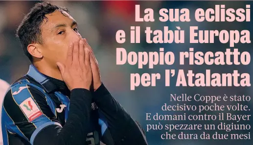  ?? ?? A Bergamo dal 2019
Luis Muriel, 30 anni, è alla sua terza stagione con l’Atalanta: arrivò nel 2019 dalla Fiorentina. E’ nazionale colombiano dal 2012: al momento ha 44 presenze e ha realizzato 8 gol LAPRESSE