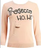  ??  ?? Prosecco jumper, £35, joanieclot­hing.com