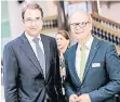  ??  ?? Österreich­s Botschafte­r in Berlin, Nikolaus Marschik (l.), und Landtagspr­äsident André Kuper (CDU).