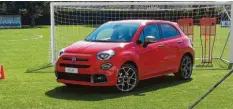  ?? Foto: Radloff ?? Ein Bild mit Seltenheit­swert: Der Fiat 500 X Sport als Torwart.