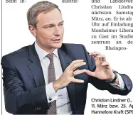  ??  ?? Christian Lindner (l., FDP) und Armin Laschet (CDU) haben sich für den 11. März bzw. 25. April für Monheim angekündig­t. Ministerpr­äsidentin Hannelore Kraft (SPD) kommt nach Hilden.