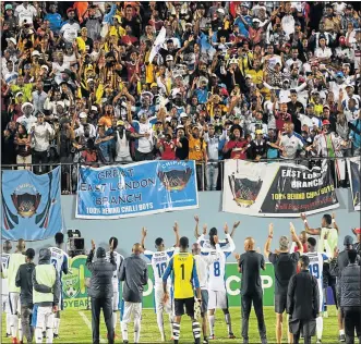  ?? PINYANA Picture: MICHAEL ?? MOUTHWATER­ING CLASH: Chippa United players wave to their supporters during their Nedbank semifinal game at Sisa Dukashe stadium in Mdantsane. The Chilli Boys will take on Kaizer Chiefs at the same venue next Saturday