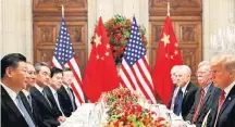  ?? KEVIN LAMARQUE/REUTERS ?? Acerto. Xi Jinping, Trump e equipes se reúnem após G20