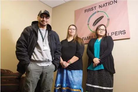  ??  ?? Garry Severight, Rae Shingoose and Candace Keshane are employees of the Yorkton Tribal Council’s Child and Family Services in Regina working to confront the ravages of crystal meth and help addicts go clean.