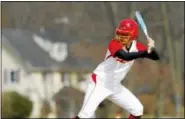  ?? SUBMITTED PHOTO ?? GWYNEDD MERCY College’s Stephanie Farrar eyes a pitch in a game against Haverford.