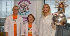  ??  ?? Hair Raising….Kim McGee, Maureen Hoey and Olivia Wegorowska at the Junior Einstein’s science club Louth held in Tesco in aid of the Jack and Jill Foundation.