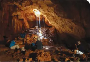  ?? (Zev Rothkoff in the Shomron) ?? THE MANY caves throughout Israel are filled with history. Enthusiast­ic spelunkers can find a number of awe-inspiring sights like this.