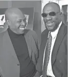  ?? DAVE DARNELL/THE COMMERCIAL APPEAL ?? Stax legends David Porter, left, and Isaac Hayes share a laugh Feb 13, 2003.