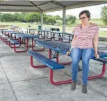  ?? Jon Shapley / Staff photograhe­r ?? Anne Marie Miller reflects at Greenbriar Park, where she says
Mark Aderholt abused her when she was a teenager.