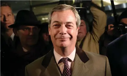  ??  ?? Nigel Farage, who has a long record of scepticism about climate action, will act as spokesman for the Amsterdam-listed company. Photograph: Sean Gallup/Getty Images