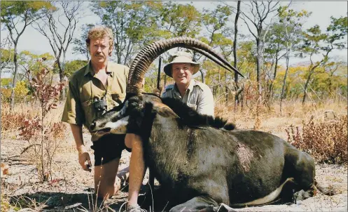  ??  ?? Geoff (on the left) and Gustaf posing with the sable mentioned in the story.