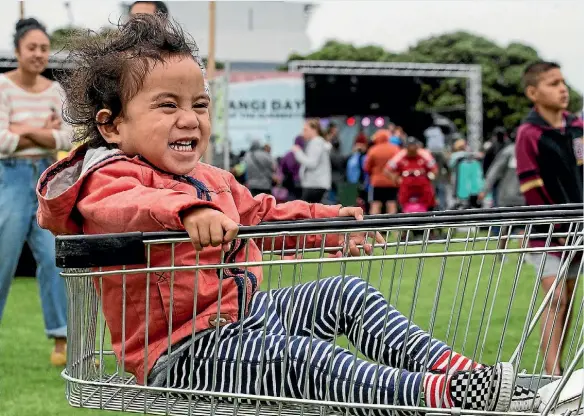  ?? PHOTO: KEVIN STENT/FAIRFAX NZ ?? Viliamu Tiumalu, 2, goes for a ride.