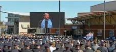  ??  ?? More than 4000 former and serving police officers, emergency services and the public at the funeral. PHOTO: KEVIN FARMER