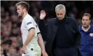  ??  ?? Eric Dier departs after 29 minutes. Photograph: Marc Atkins/Getty Images