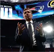  ?? AP PHOTO BY DAVID J. PHILLIP ?? In this Jan. 29, 2019, file photo, NFL chief medical officer Dr. Allen Sills gestures while speaking during a health and safety tour at Mercedes-benz Stadium for the NFL Super Bowl 53 football game in Atlanta.