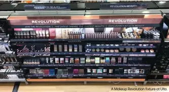  ??  ?? A Makeup Revolution fixture at Ulta.