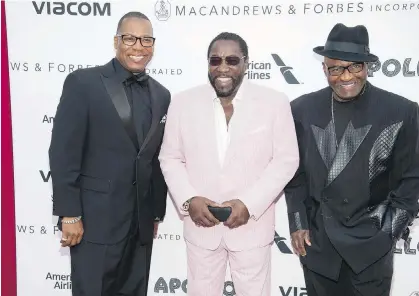  ?? THE ASSOCIATED PRESS ?? Members of the group The O’Jays — from left, Eric Grant, Eddie Levert and Walter Williams — attend the 2016 Apollo Theater Spring Gala in New York.